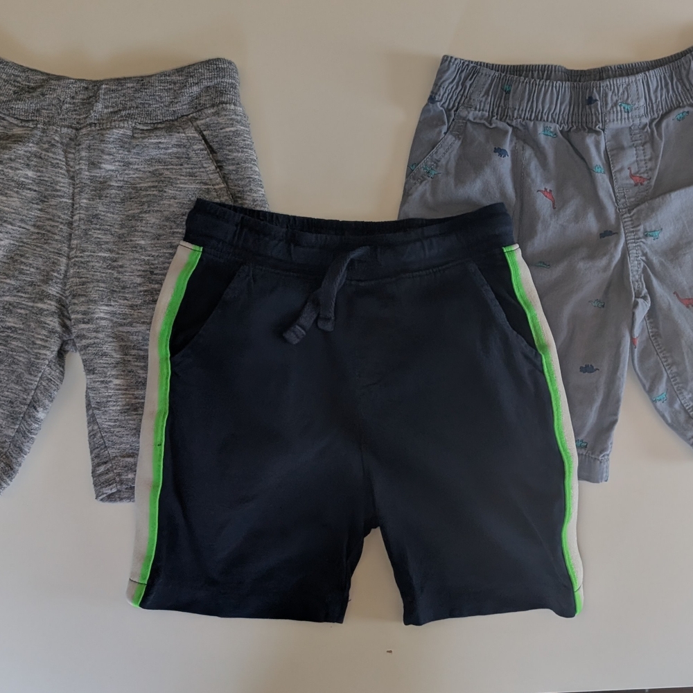 Kids' Gray and Black Shorts Set